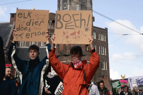Foto tijdens Dierendag Demo